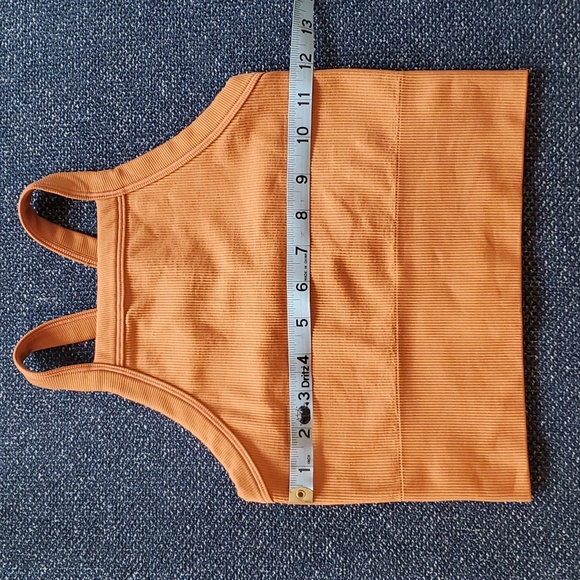 Athleta:  Seamless Ribbed Crop Tank, Size XS, Muted Orange - Picture 2 of 6